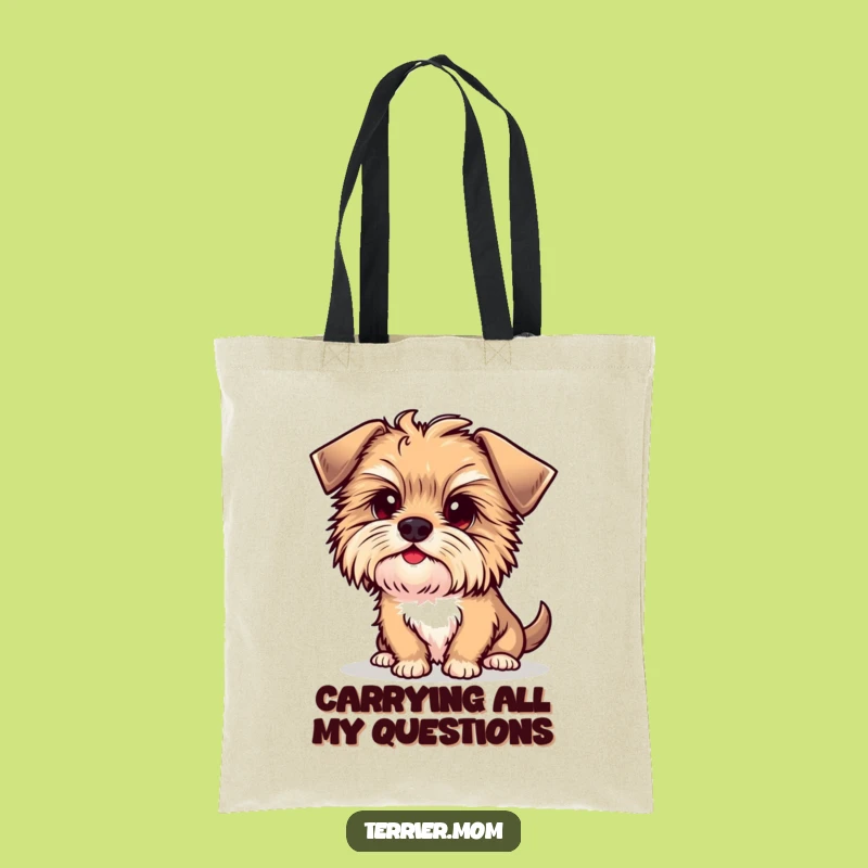 Funny Kawaii Terrier Tote Bag - Curious Dog Head Tilt, Practical Funny Gift