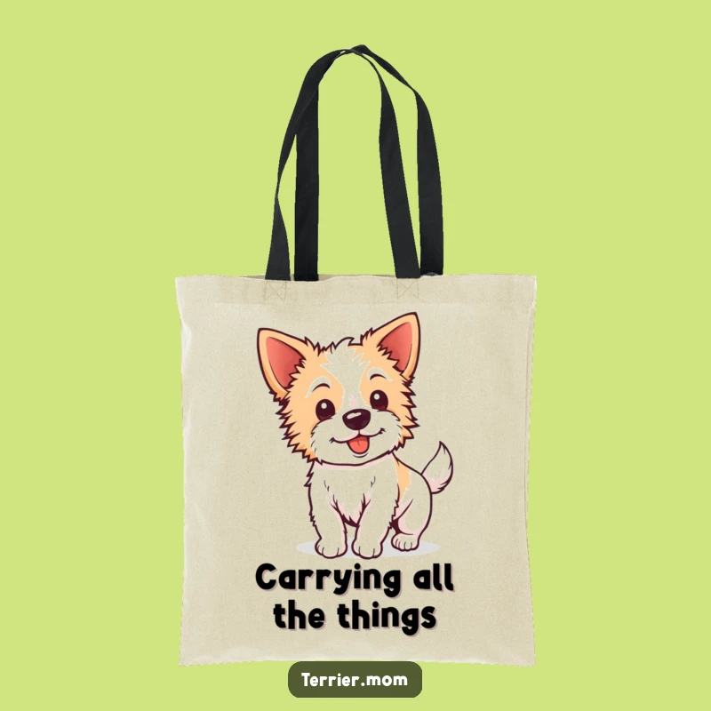 Funny Kawaii Terrier Tote Bag - Perky Ears Wagging Tail, Carry Your Joy!