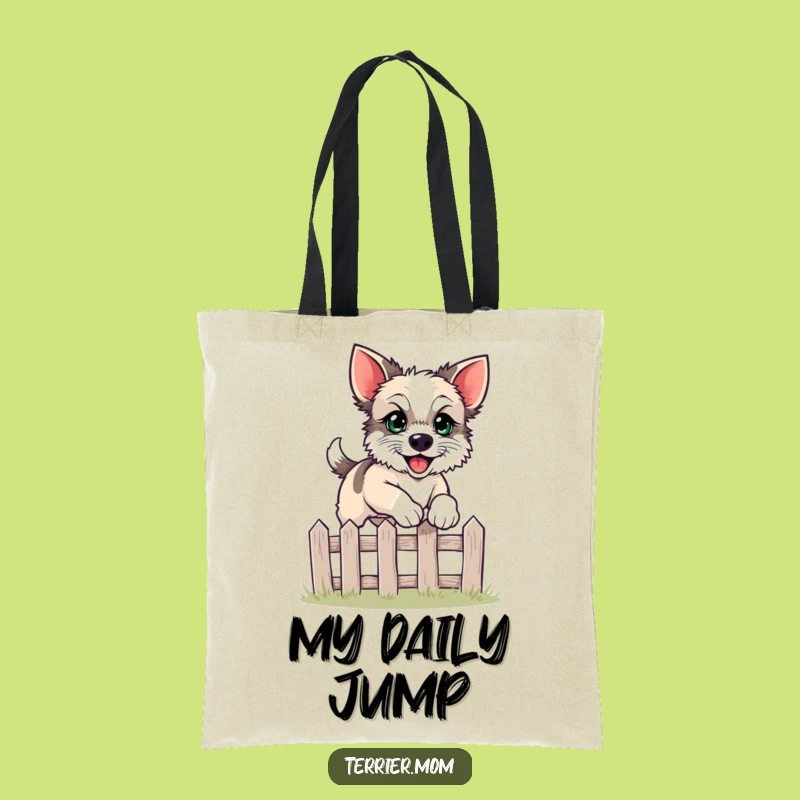 Funny Leaping Terrier Tote Bag - Carry Your Enthusiasm Everywhere