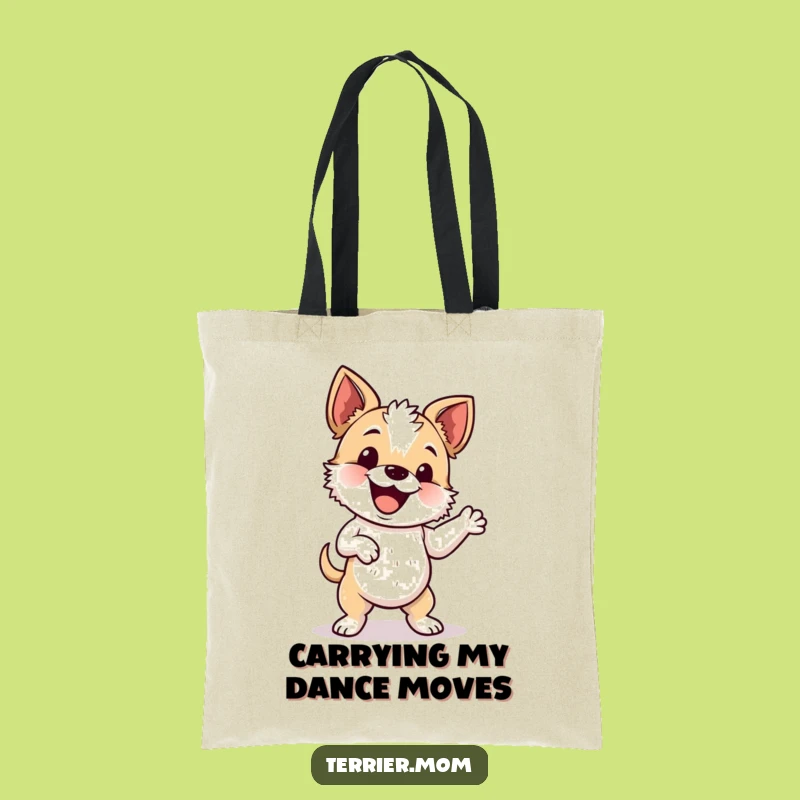 Funny Wiggle Dance Terrier Tote Bag - Energetic Dog Accessory Gift