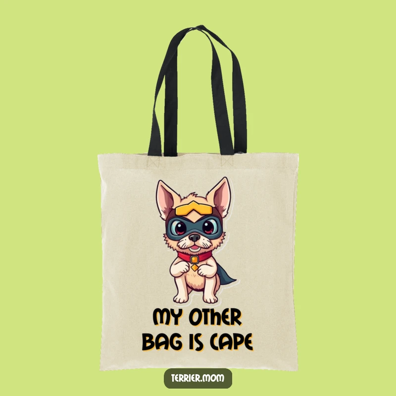 Funny Superhero Terrier Tote Bag: Carry Your Goods with This Hilarious 'Funny Gift' Pup Bag