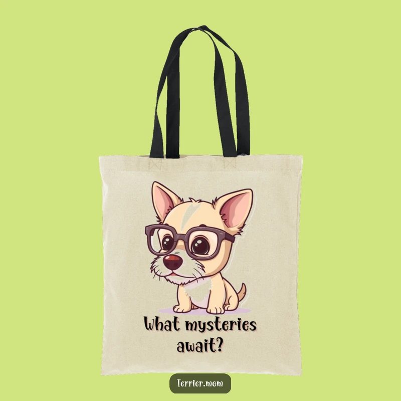Funny Terrier Glasses Tote Bag: Chic and Hilarious Dog Gift for Book Lovers!